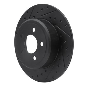 Chrysler 300 Brake Rotor (1) - Rear Left - R1 Concepts - Drilled & Slotted - Black - `05-`23